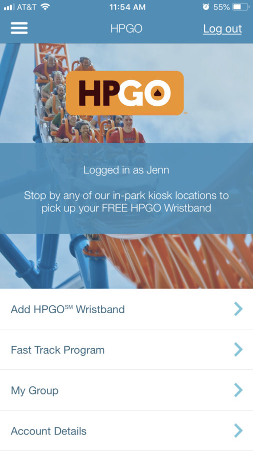 HPGO screenshot in Hersheypark app